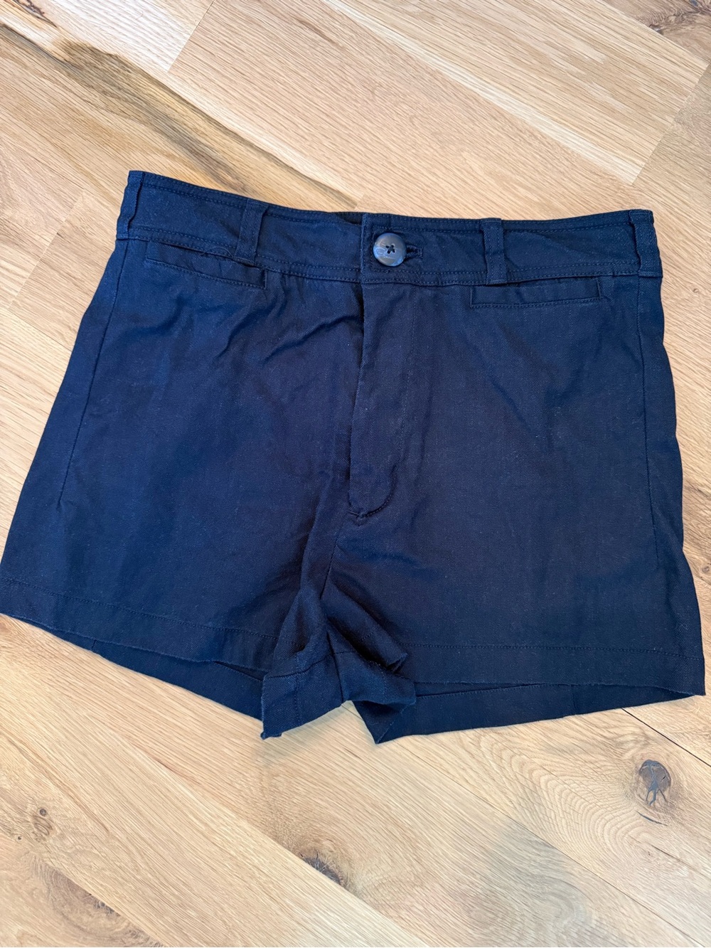 Maeve The Collete Linen Blend Shorts in Black